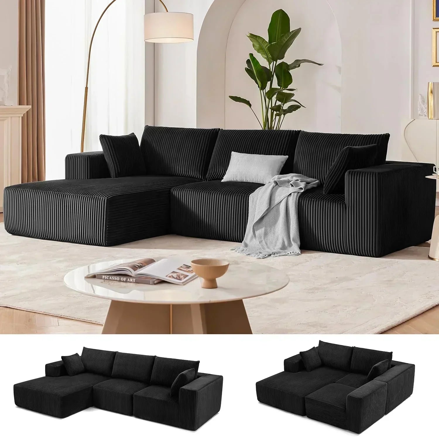 108 inch sectional sofa cloud sectional sofa with deep seat modern sectional L shaped sofa wourant