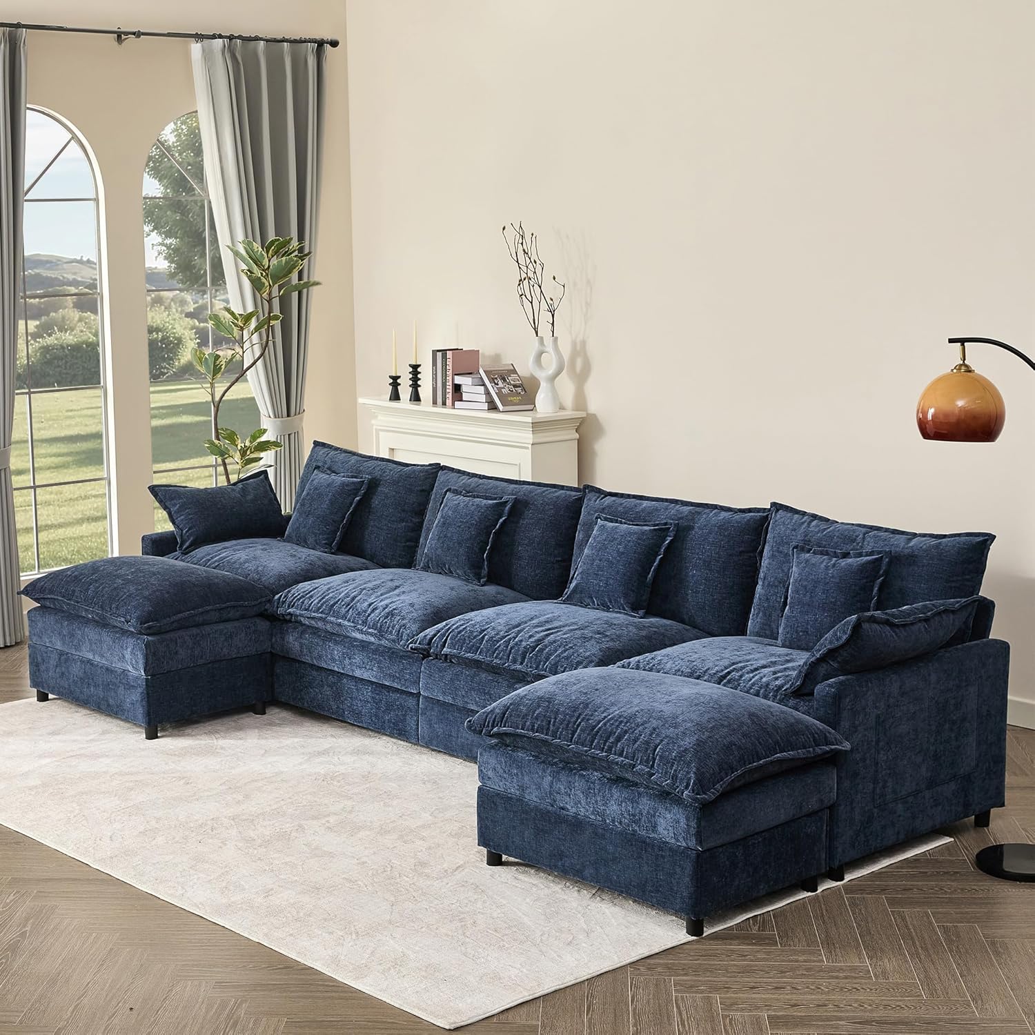 108" U-shaped sofa modular sofa Comfortable cloud sofa wourant