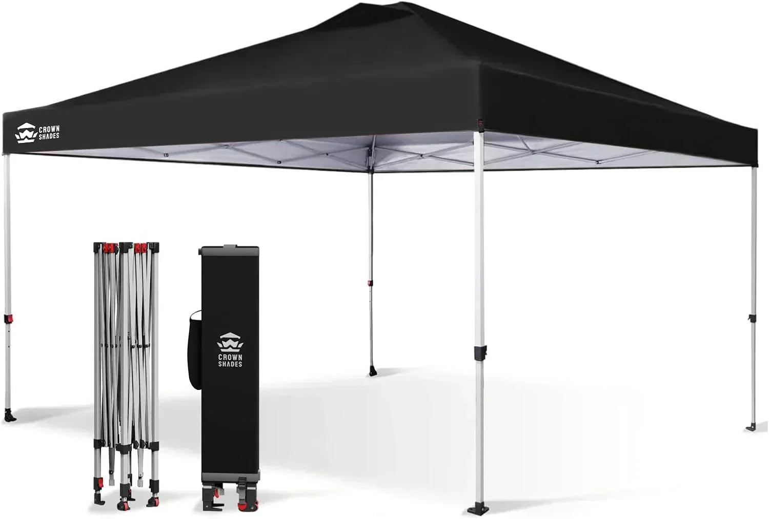 10x10 Pop-Up Awning One-Click Installation Beach Tent Outdoor Sunshade Silver Coated Top wourant