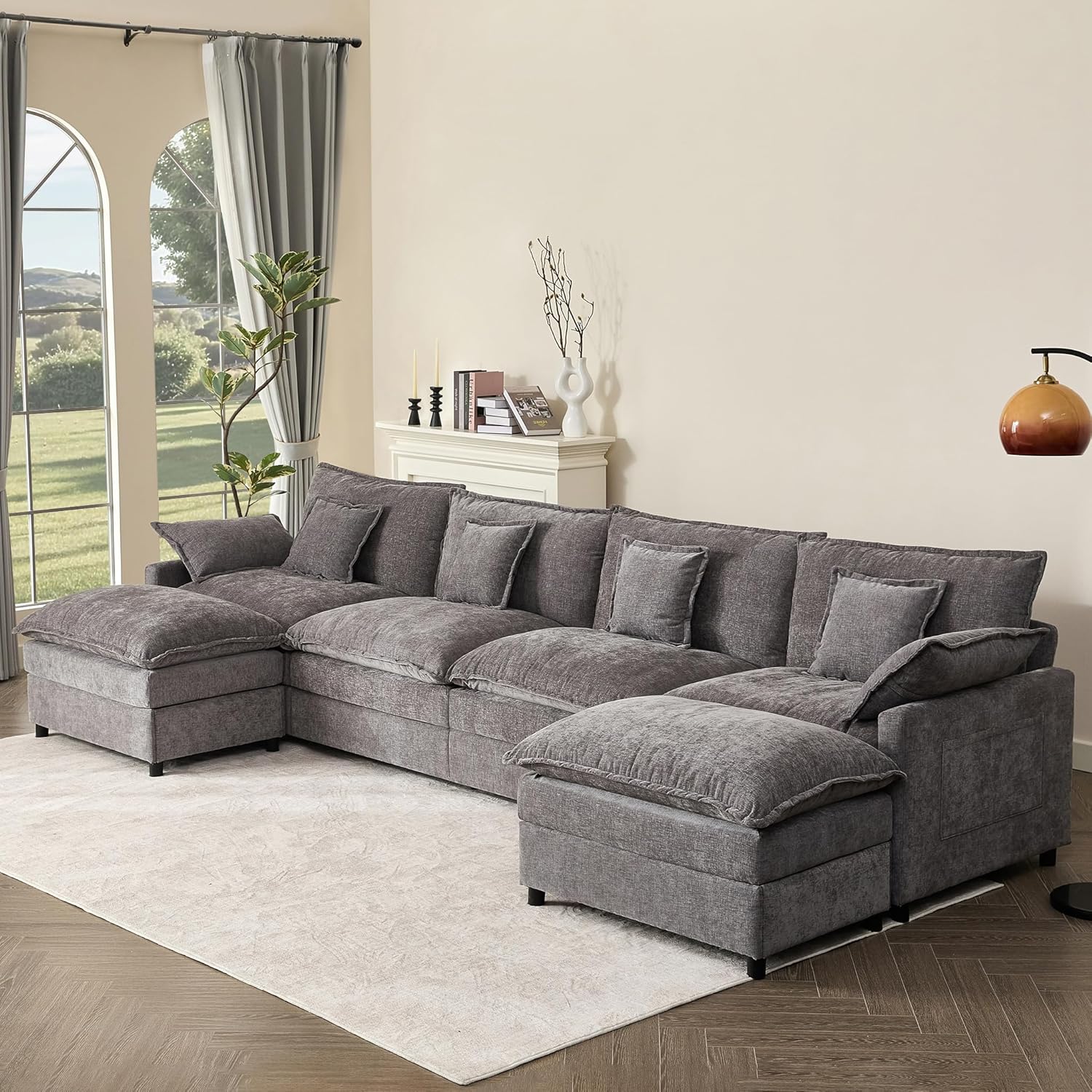 108" U-shaped sofa modular sofa Comfortable cloud sofa wourant