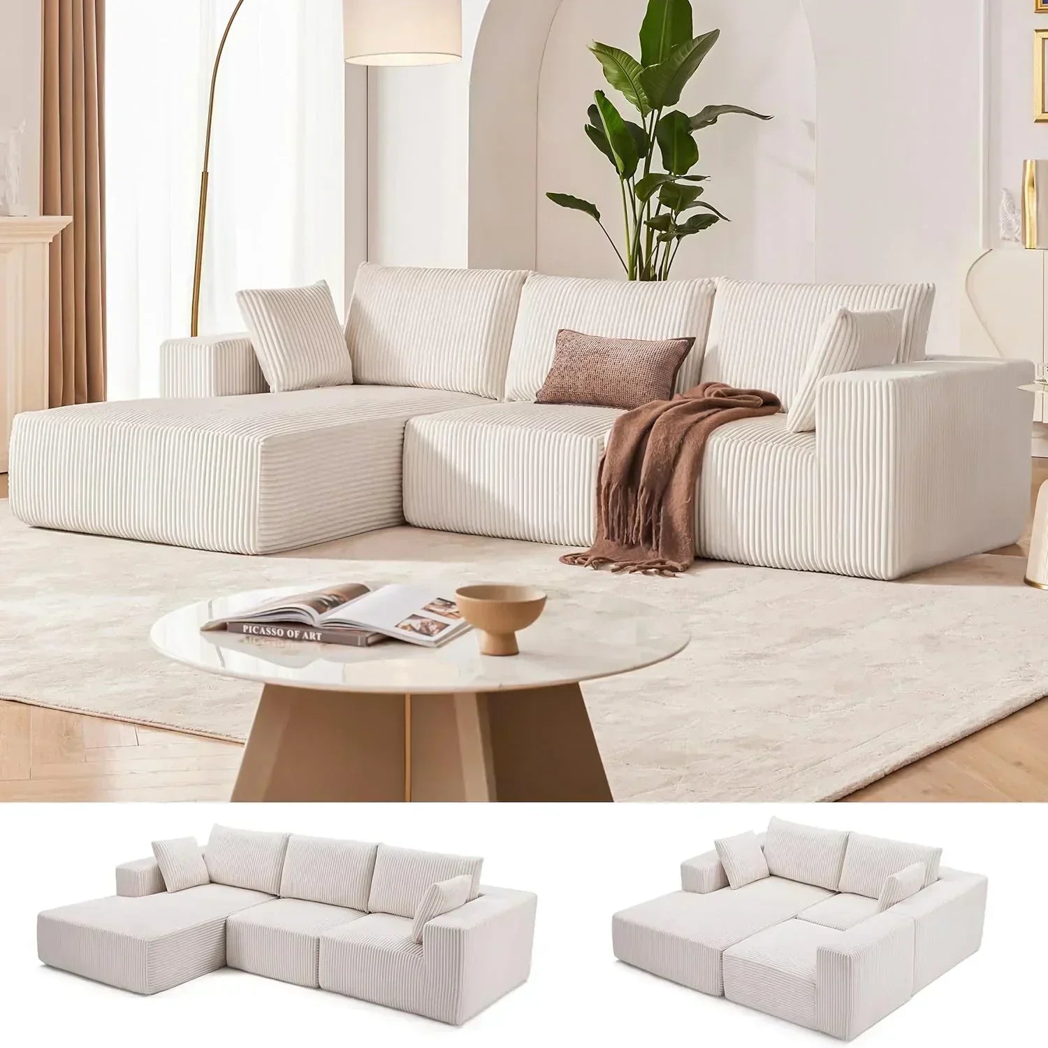 108-inch modular sofa cloud modular sofa with deep seat and reclining chair upholstered sofa wourant