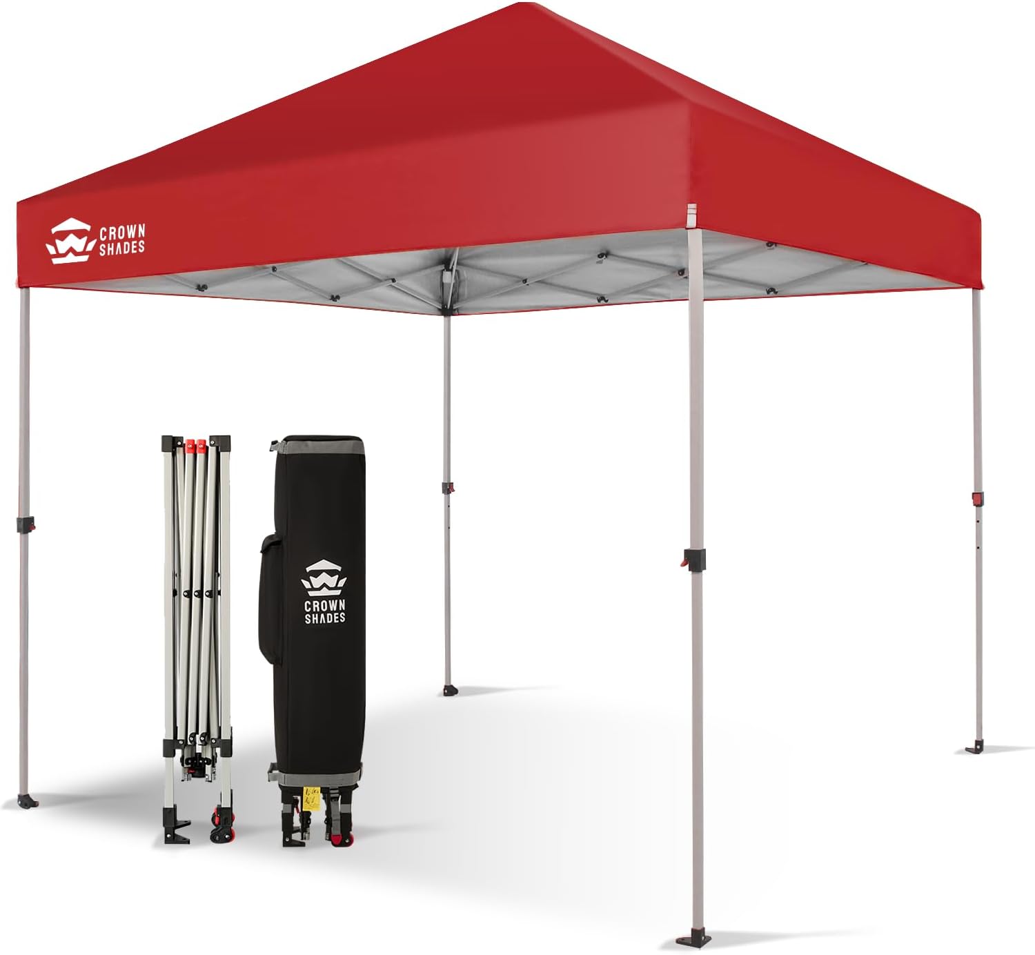 10x10 Pop-Up Awning - One-Click Installation Beach Tent - Outdoor Sunshade Silver Coated Top, 3 Heights and 4 Sand Pockets wourant