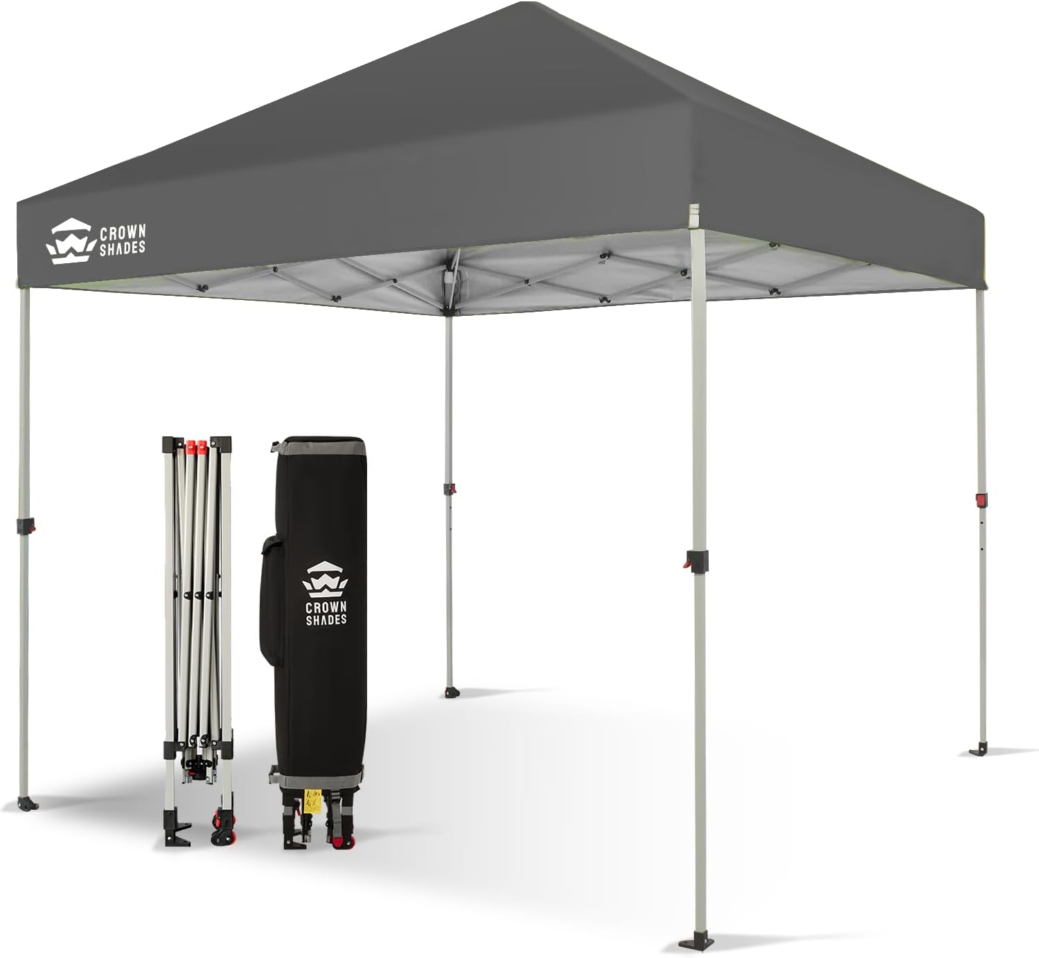 10x10 Pop-Up Awning - One-Click Installation Beach Tent - Outdoor Sunshade Silver Coated Top, 3 Heights and 4 Sand Pockets wourant