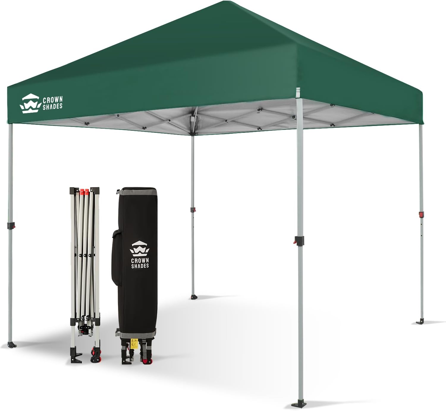10x10 Pop-Up Awning - One-Click Installation Beach Tent - Outdoor Sunshade Silver Coated Top, 3 Heights and 4 Sand Pockets wourant