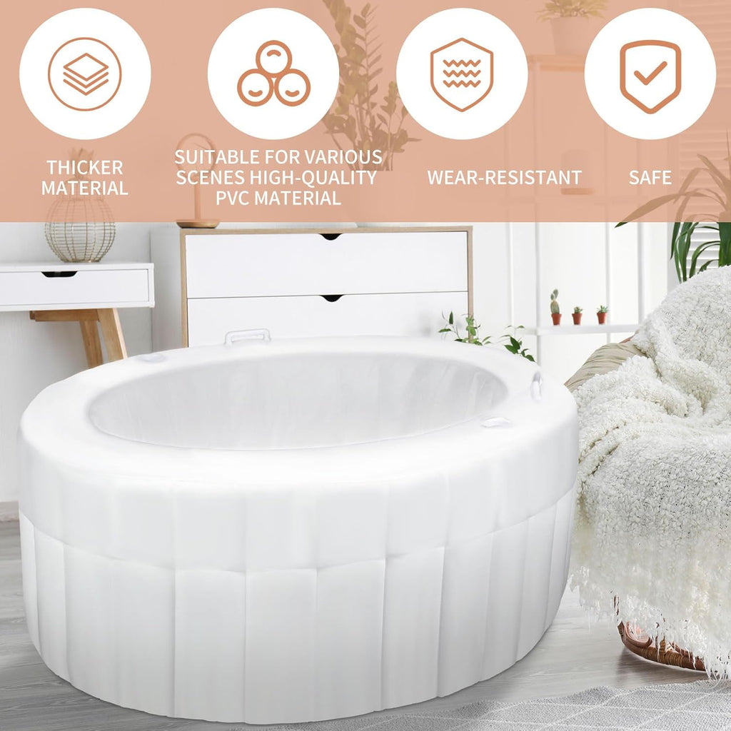 1 Set Birth Pool with Liner Including 1 Inflatable Home Birthing Pool 1 Liner Birthing Tub White Water Birth Tub for Labor Expectant Mothers Doula Midwife Supplies 65 L x 55 W x 26 H woonhhop