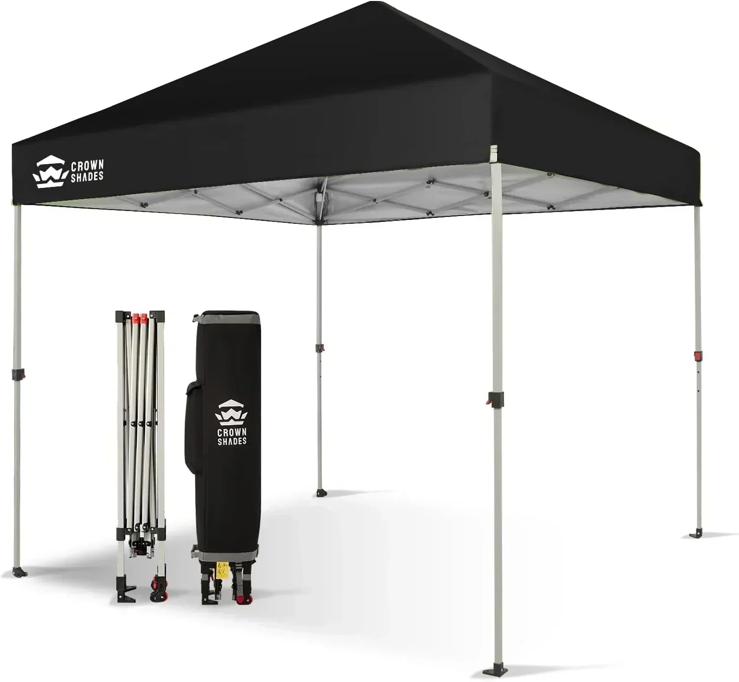 10x10 Pop-Up Awning One-Click Installation Beach Tent Outdoor Sunshade Silver Coated Top wourant