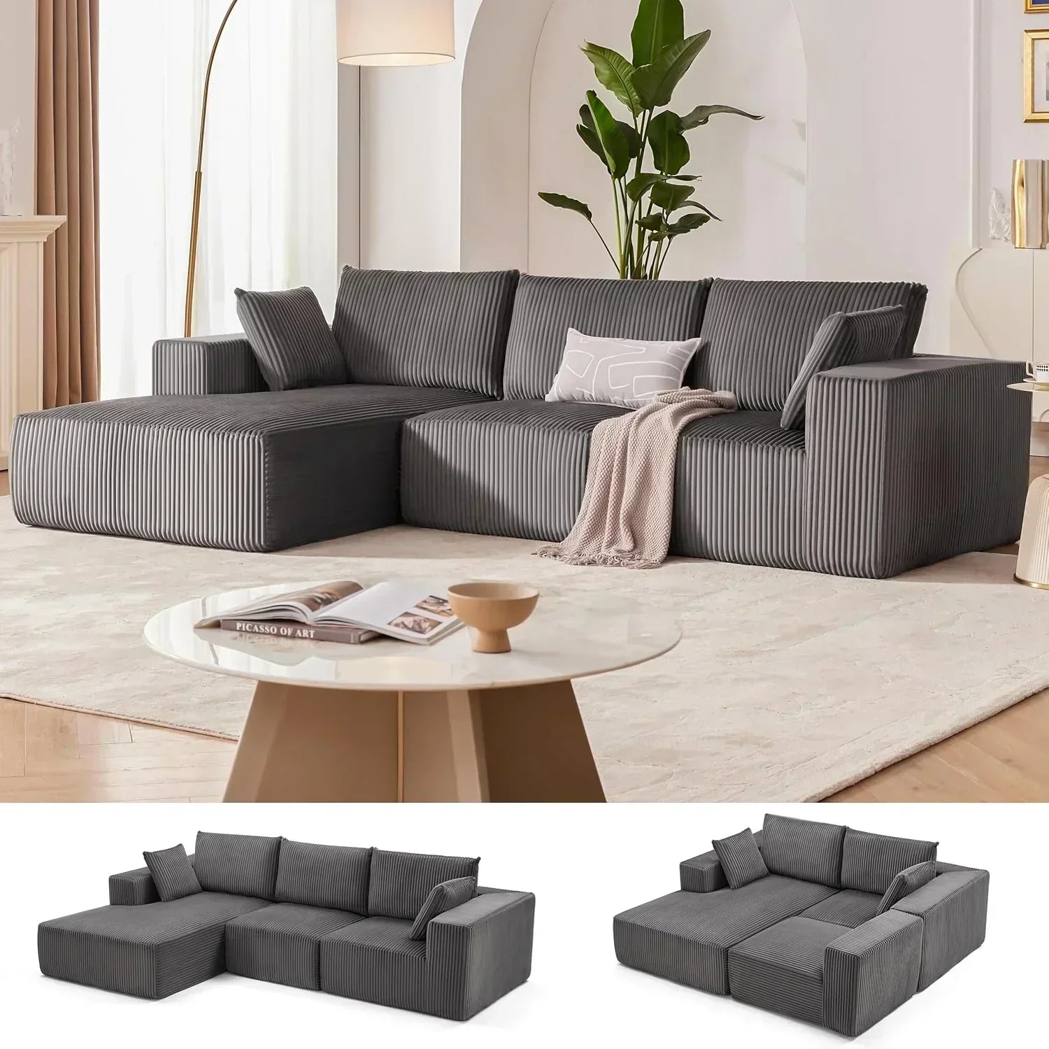 108-inch modular sofa cloud modular sofa with deep seat and reclining chair upholstered sofa wourant