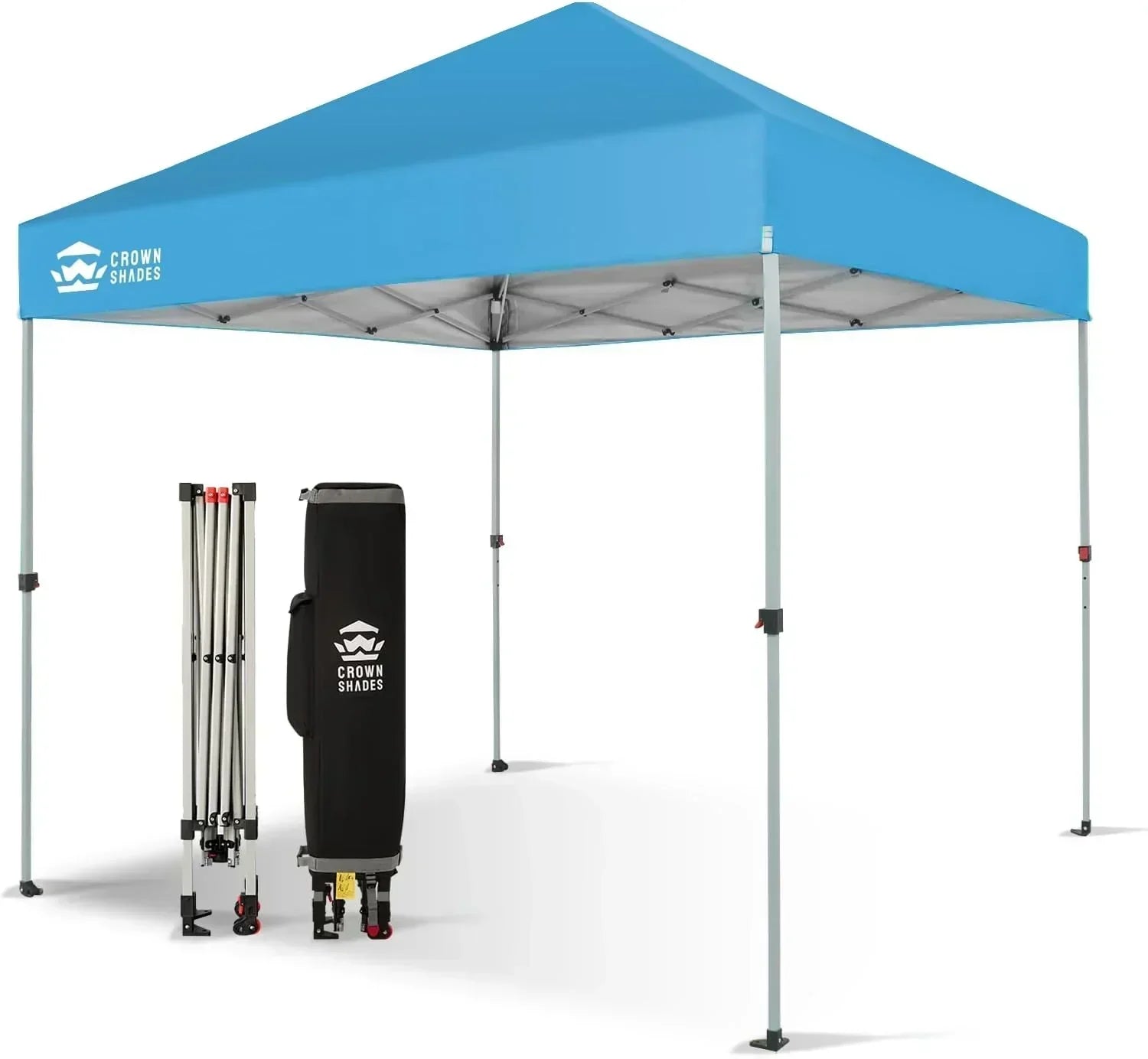 10x10 Pop-Up Awning One-Click Installation Beach Tent Outdoor Sunshade Silver Coated Top wourant
