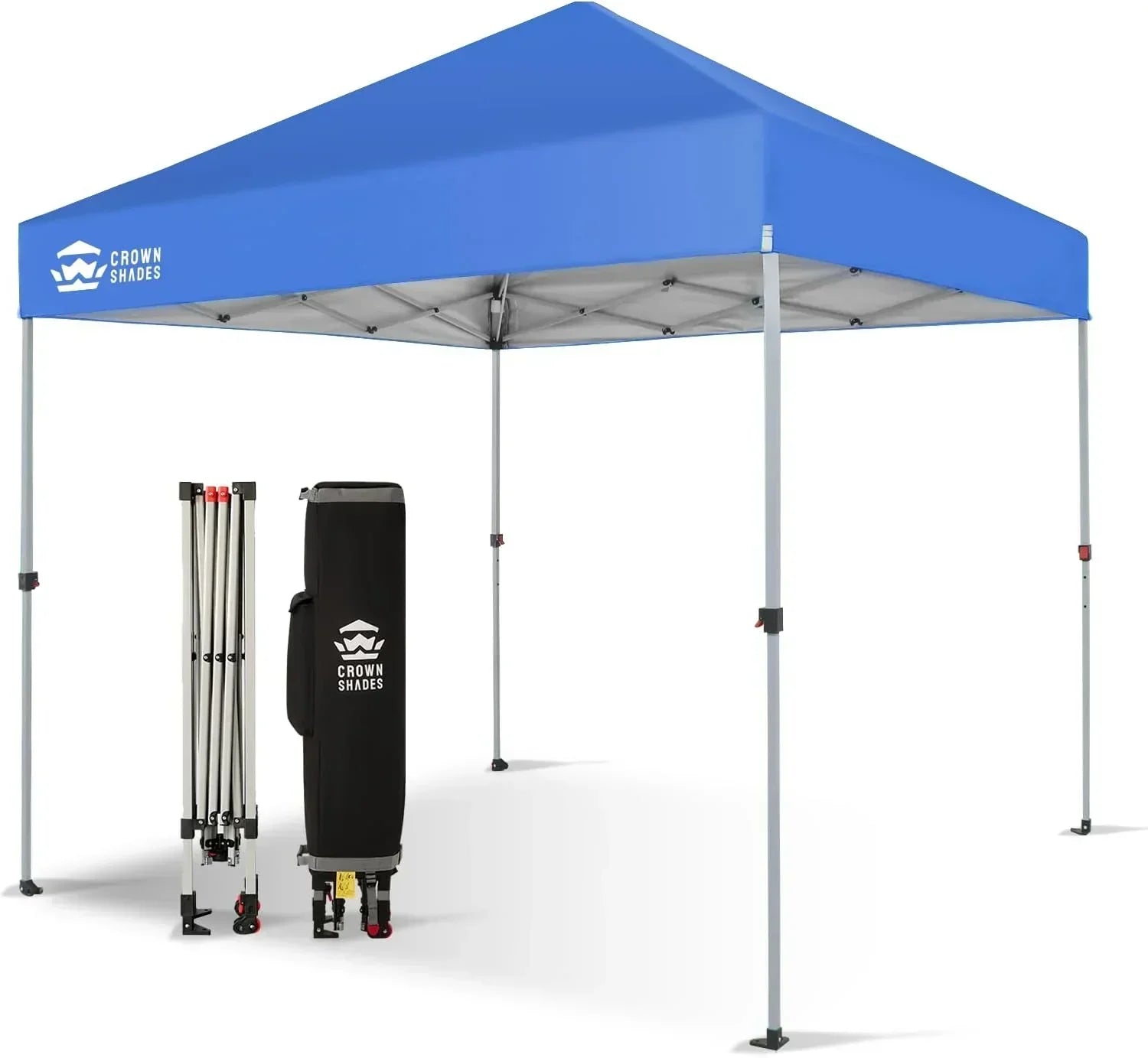 10x10 Pop-Up Awning One-Click Installation Beach Tent Outdoor Sunshade Silver Coated Top wourant
