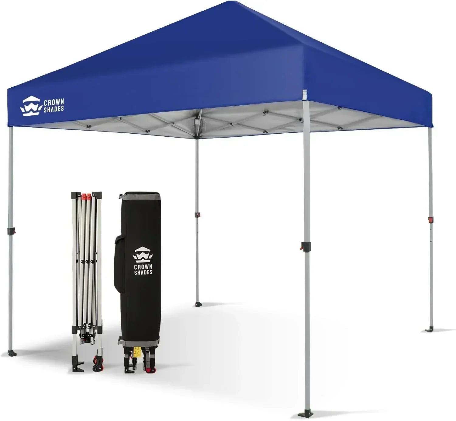 10x10 Pop-Up Awning One-Click Installation Beach Tent Outdoor Sunshade Silver Coated Top wourant