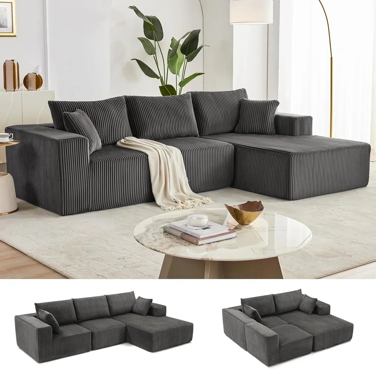 108 inch sectional sofa cloud sectional sofa with deep seat modern sectional L shaped sofa wourant