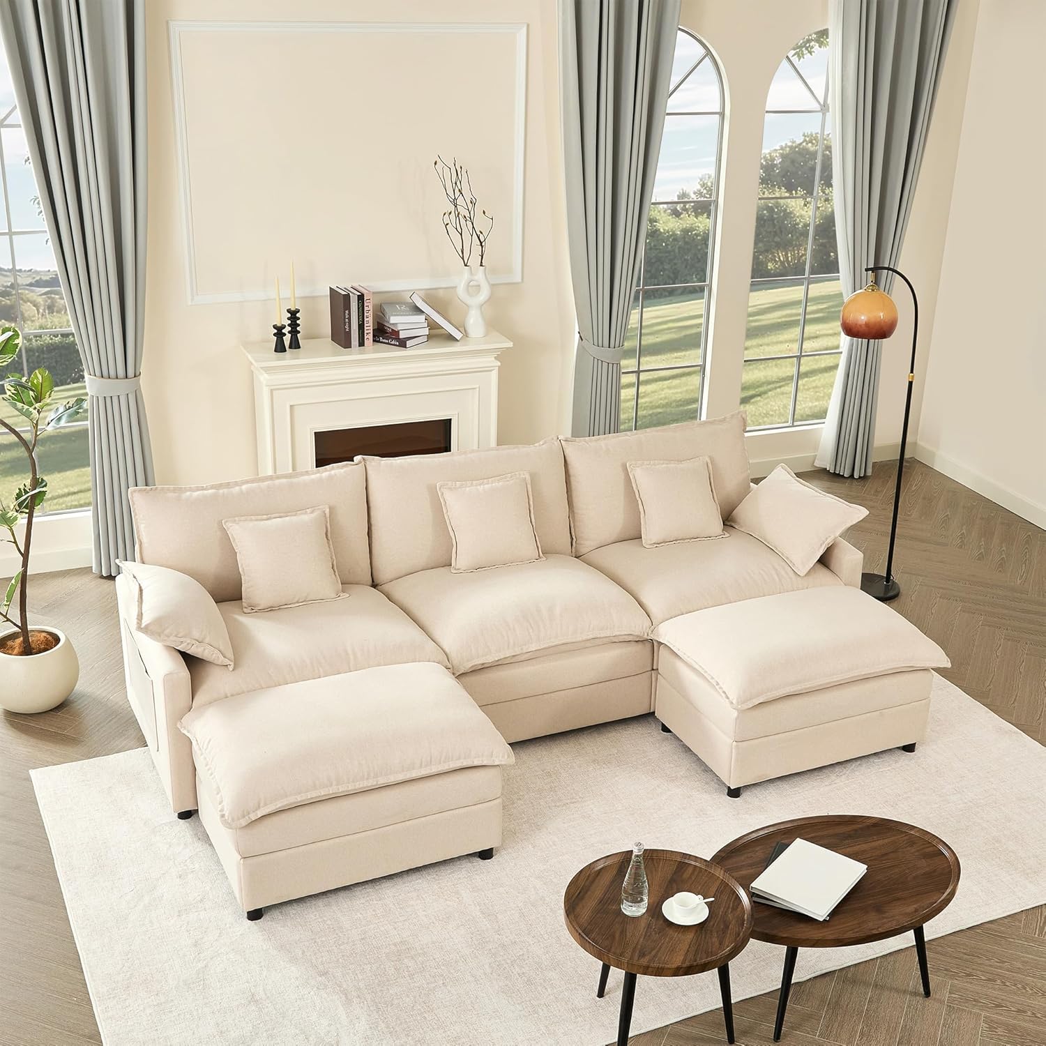 108" U-shaped sofa modular sofa Comfortable cloud sofa wourant